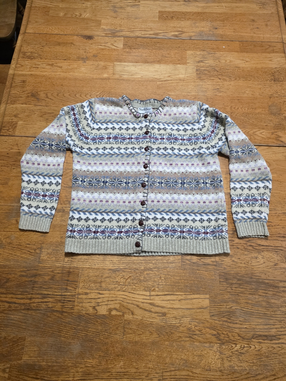 NorthStyle Fair Isle Button-Front Knit Cardigan Sweater